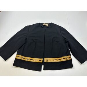 Vintage 60s GLORIA SWANSON Puritan Forever Young Cropped Black Jacket‎ Wool 16